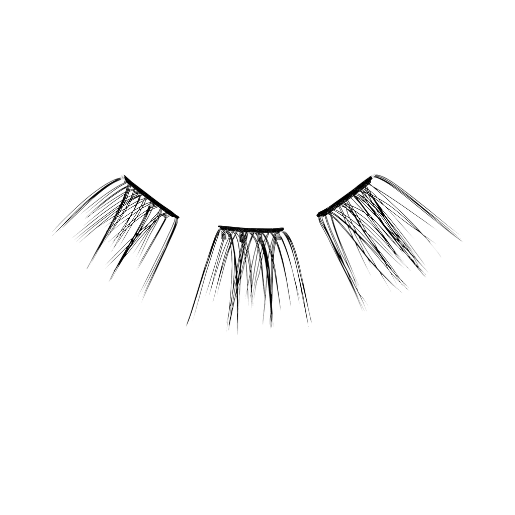 Impress Falsies Pre-Glued False Eyelashes Minipack - Sleek | 12 Lash Clusters, With Mini Applicator, 12mm-14mm