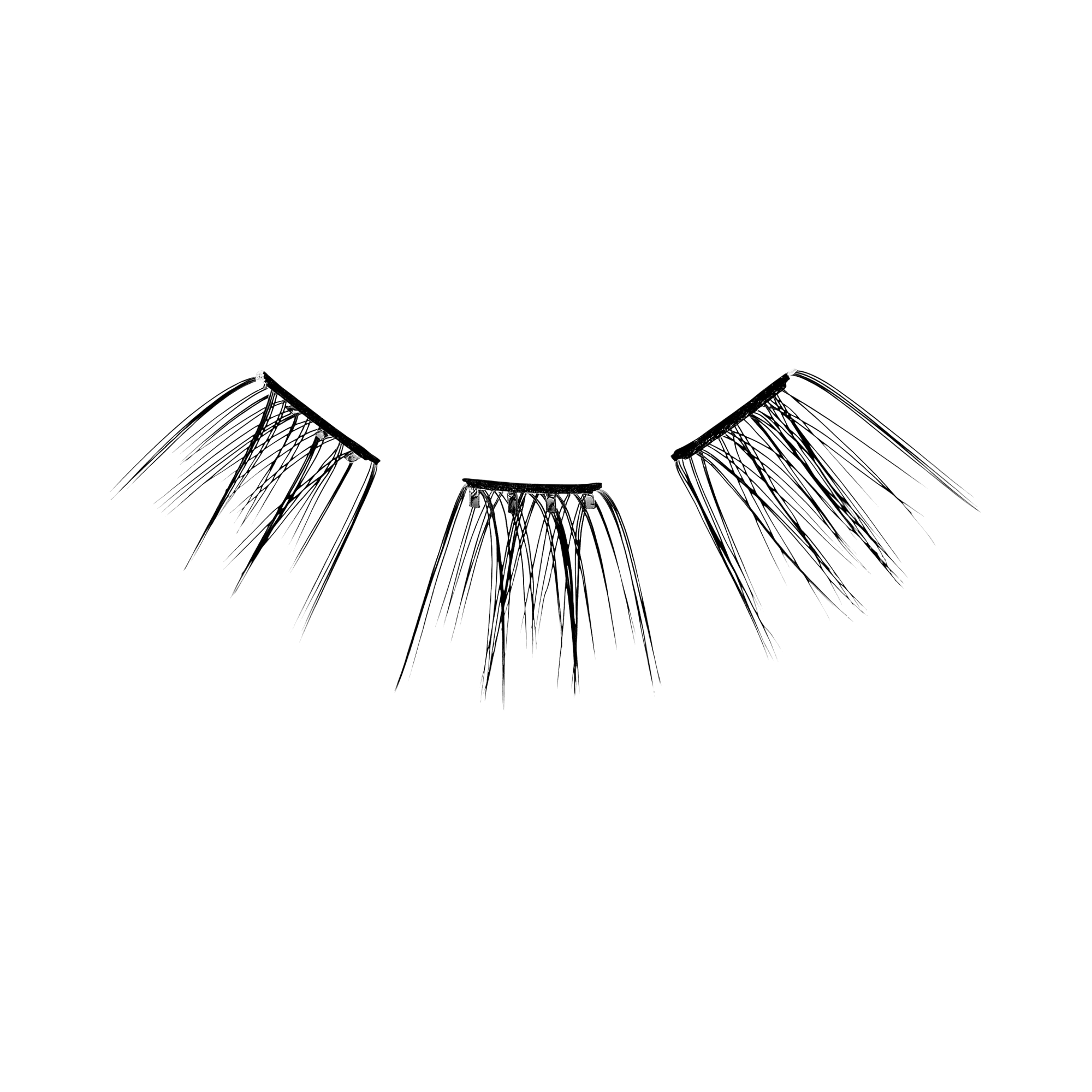 Impress Falsies Pre-Glued False Eyelashes Minipack - Sleek | 12 Lash Clusters, With Mini Applicator, 12mm-14mm