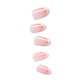 Impress Design No Glue Fake Press On Nails - Glow Muse | 3D & Jewel French Design, Pink, Medium, Coffin, Manicure