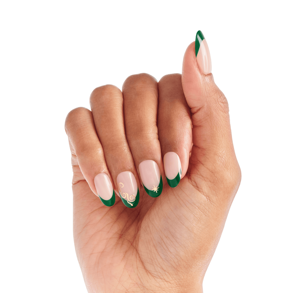 WICKED X Impress | Always Been Green | French Design, Green, Medium, Oval, Manicure