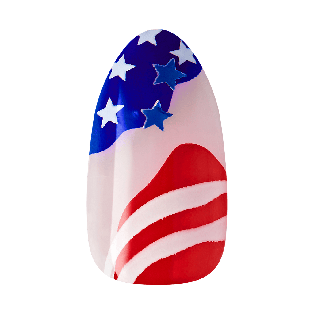 Impress Design No Glue Fake Press On Nails - Forever Fling | French Design, Multicolor, Medium, Almond, Manicure