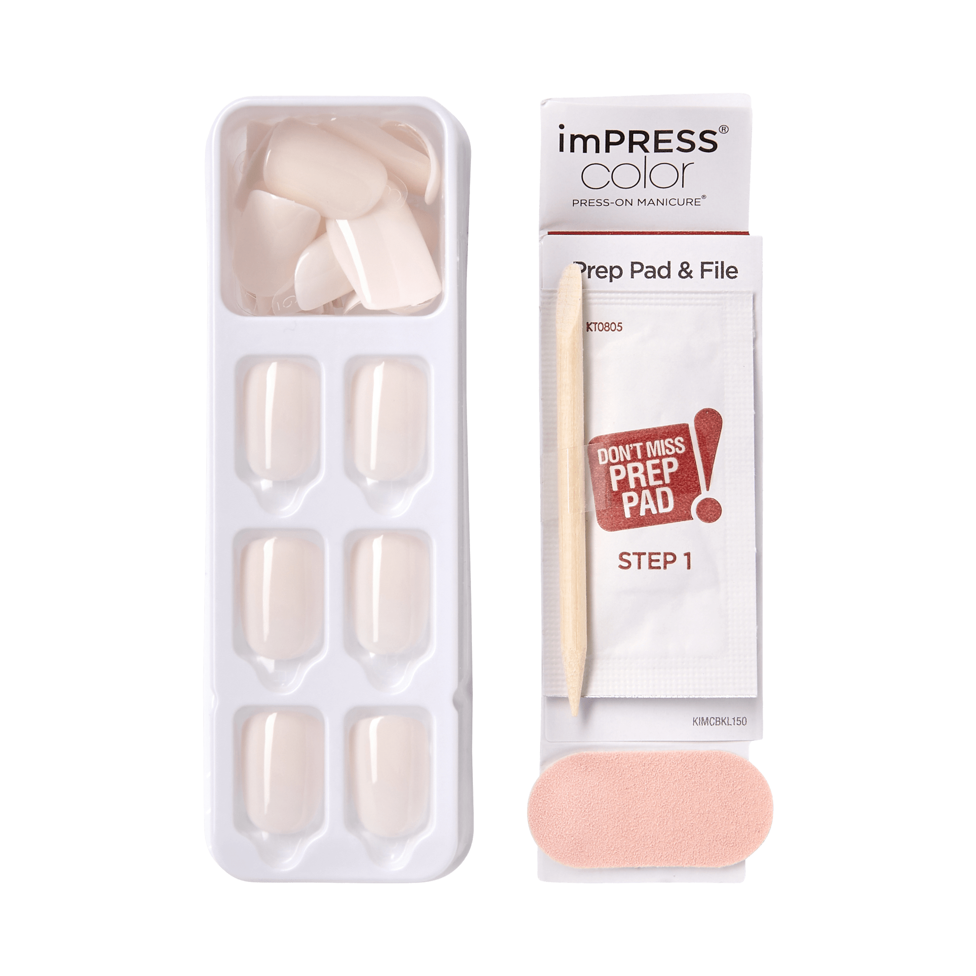 Impress Color No Glue Fake Press On Nails - Point Pink | Solid, Pink, Short, Squoval, Manicure