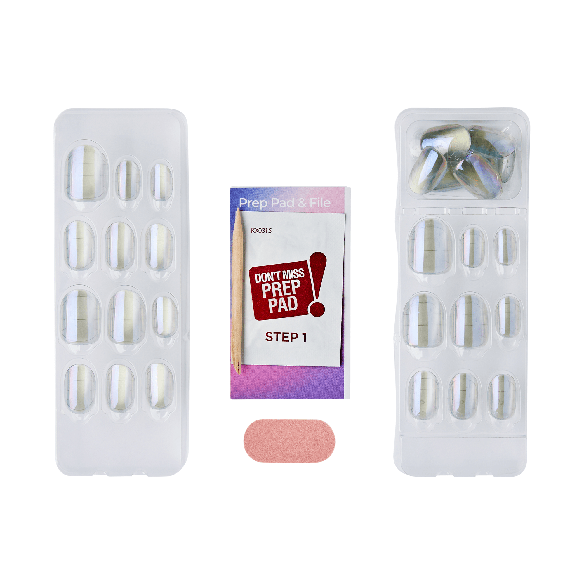 colorFX by Impress No Glue Fake Press On Nails - Sour Love | Solid, Silver, Short, Oval, Manicure