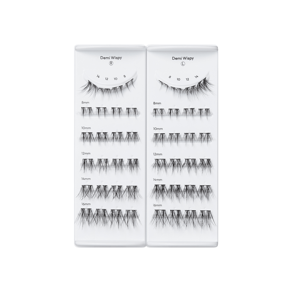 Impress Falsies Long Lasting Pre-Glued False Eyelashes - Demi Wispy | 48 Lash Clusters, Up To 5 Day Wear, 8mm-16mm