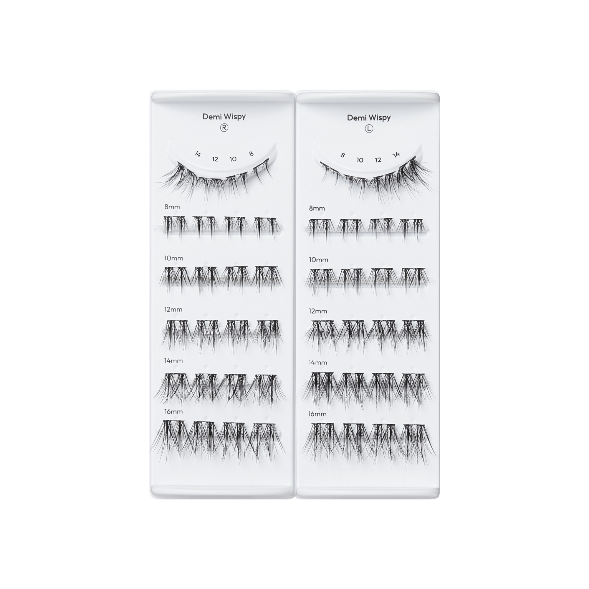Impress Falsies Long Lasting Pre-Glued False Eyelashes - Demi Wispy | 48 Lash Clusters, Up To 5 Day Wear, 8mm-16mm