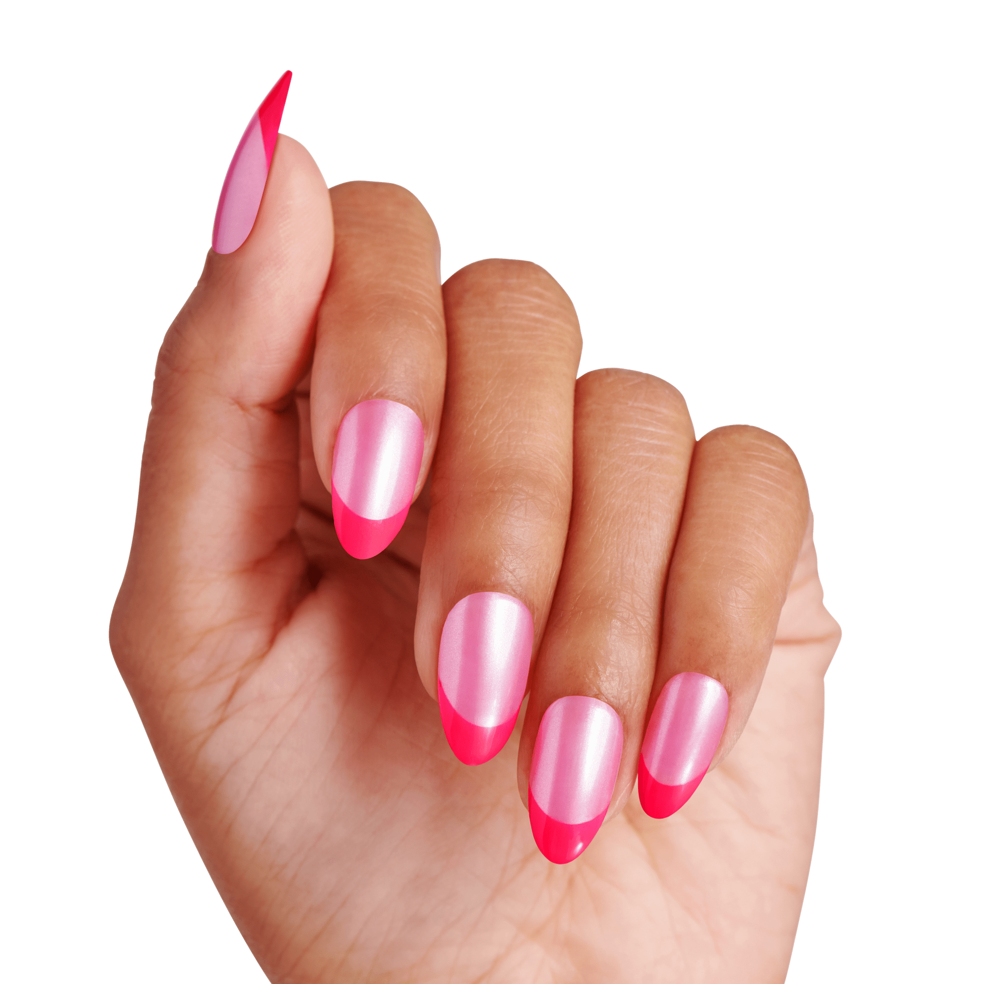 Impress Design No Glue Fake Press On Nails - My Daydreams | French Tips, Pink, Medium, Almond, Manicure