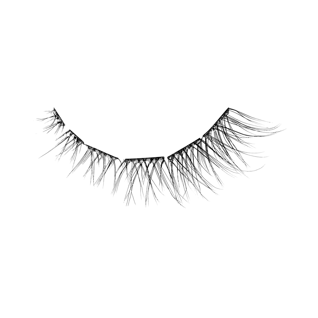 Impress Falsies Long Lasting Pre-Glued False Eyelashes Starter Kit - Demi Natural | 24 Lash Clusters, With Applicator, Up To 5 Day Wear, 5mm-14mm