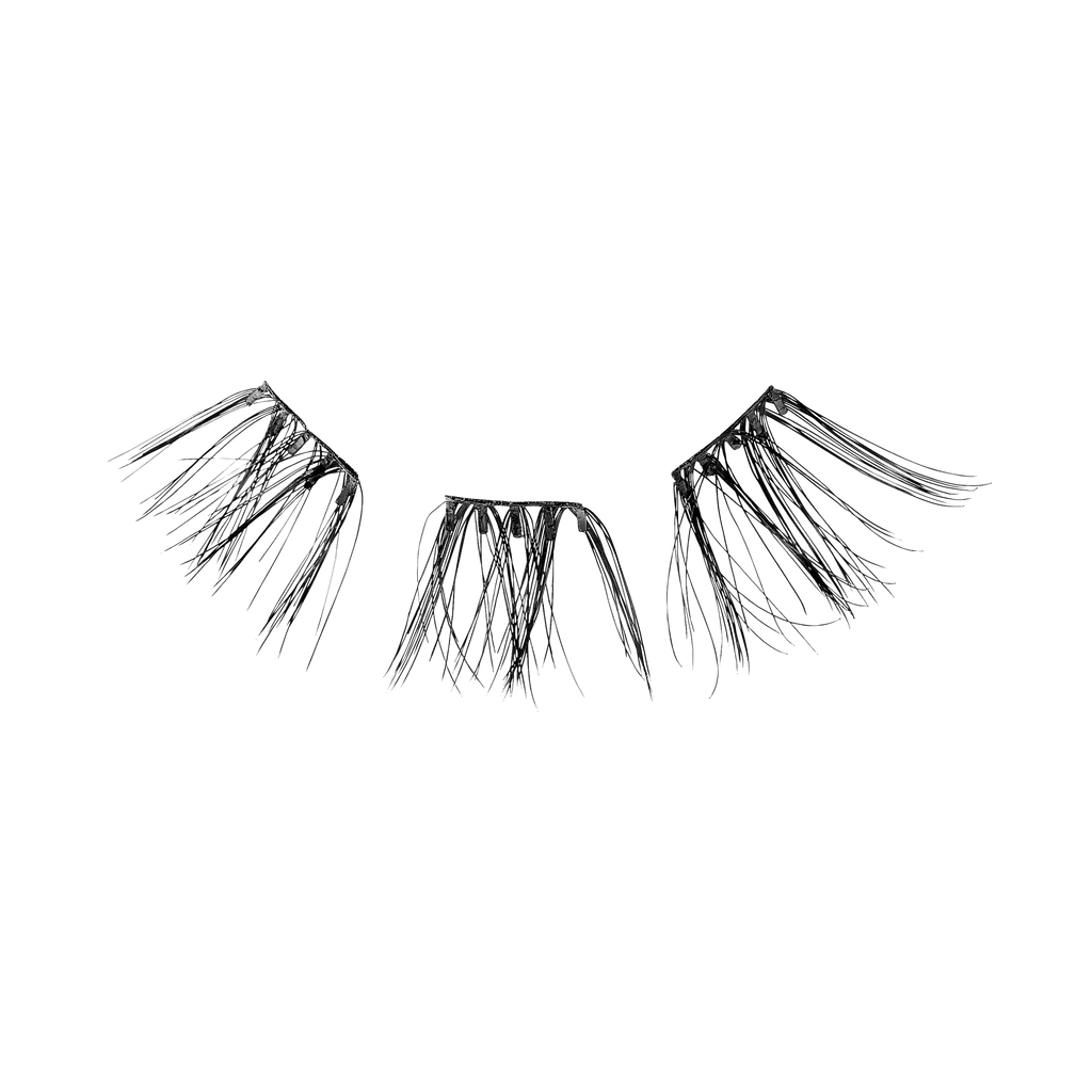 Impress Falsies Pre-Glued False Eyelashes Minipack - Edgy | 12 Lash Clusters, With Mini Applicator, 14mm-16mm