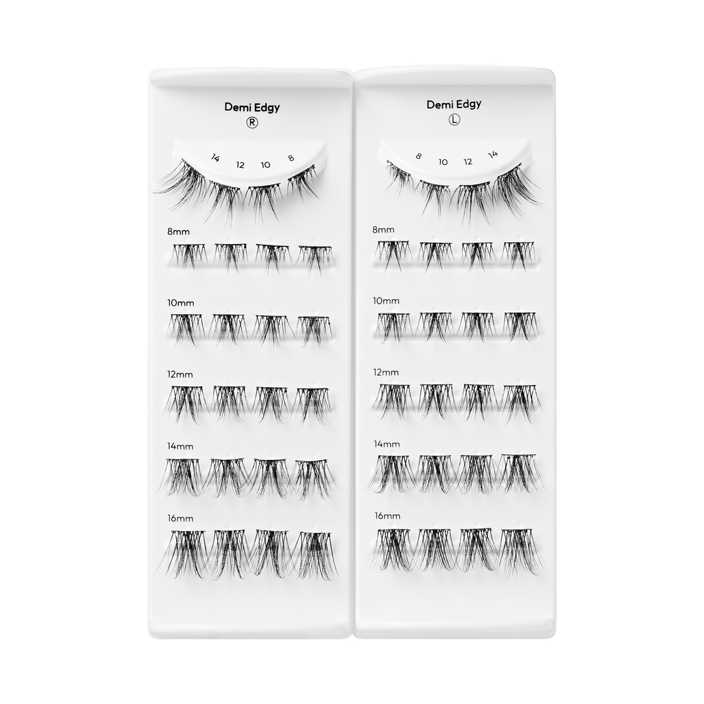 Impress Falsies Long Lasting Pre-Glued False Eyelashes - Demi Edgy | 48 Lash Clusters, Up To 5 Day Wear, 8mm-16mm