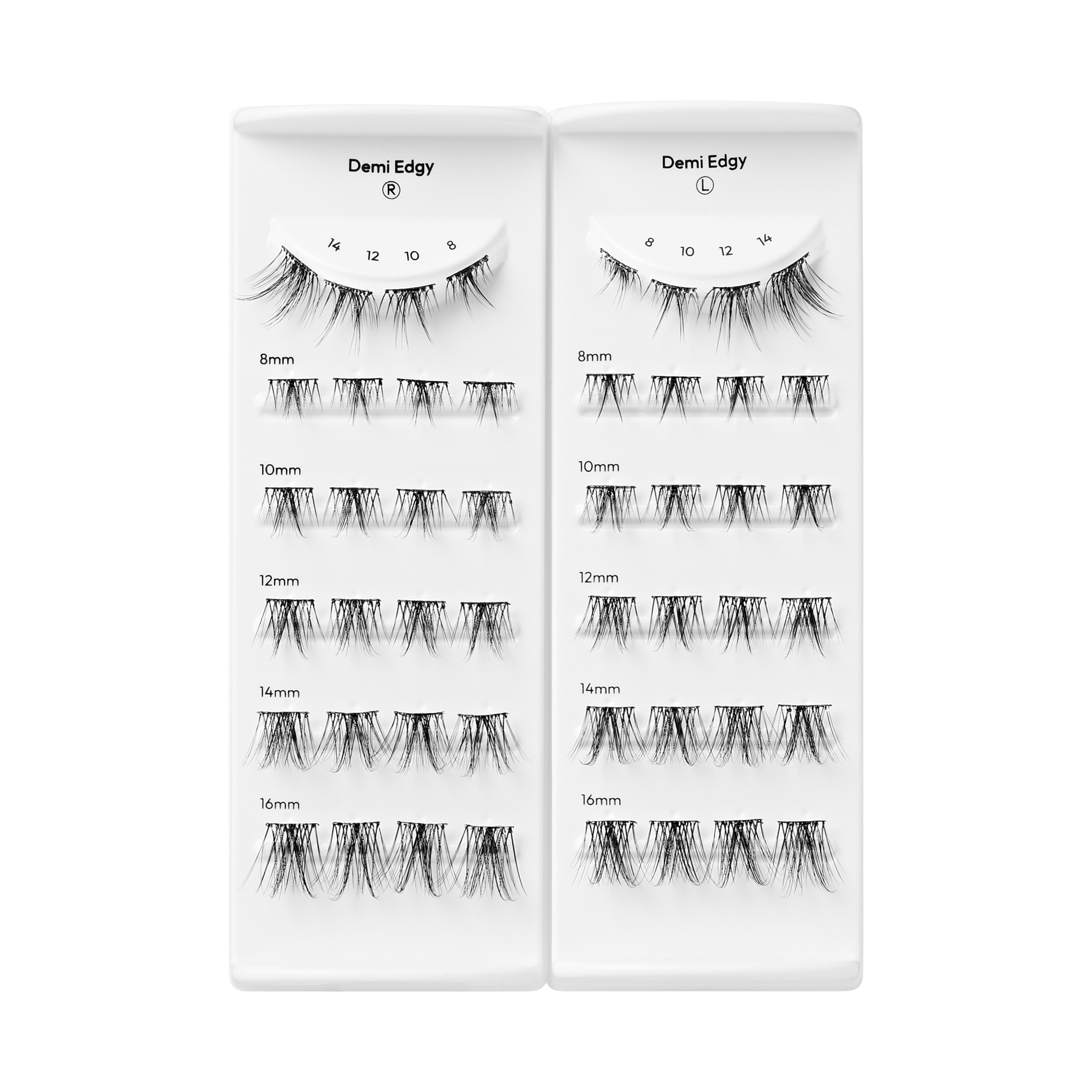 Impress Falsies Long Lasting Pre-Glued False Eyelashes - Demi Edgy | 48 Lash Clusters, Up To 5 Day Wear, 8mm-16mm