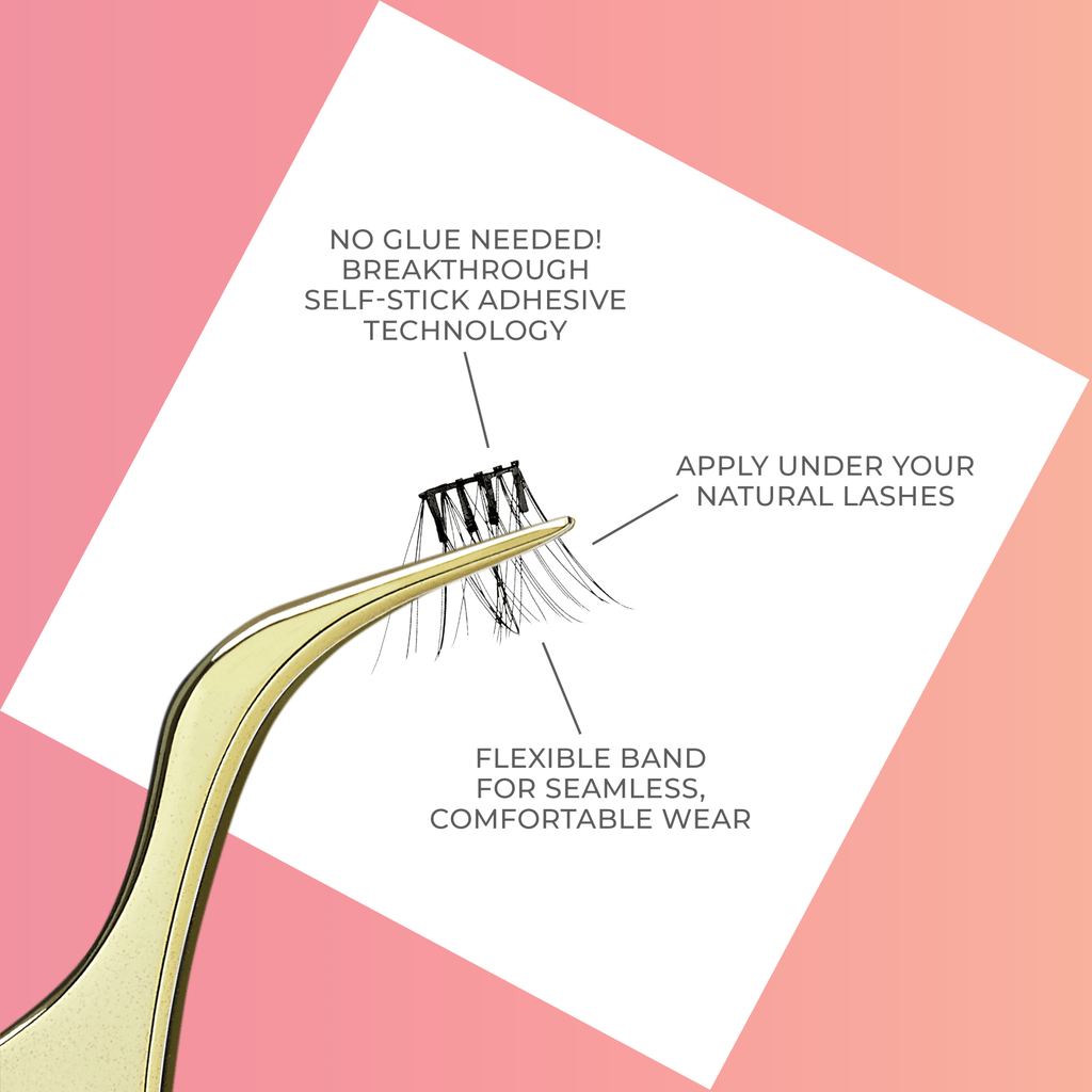 Impress Falsies Pre-Glued False Eyelashes Minipack - Lavish | 12 Lash Clusters, 12mm-14mm
