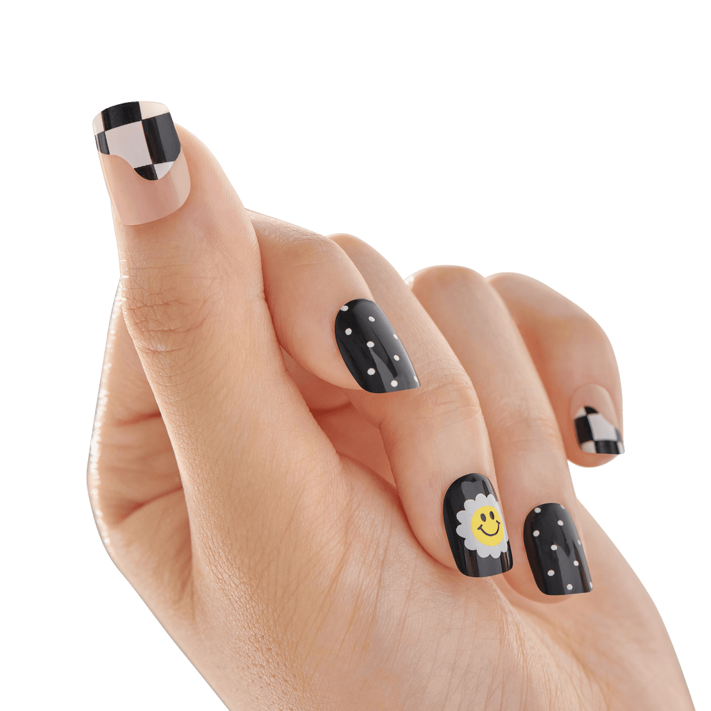 Impress Design No Glue Fake Press On Nails - Pandora | Design, Black, Short, Squoval, Manicure