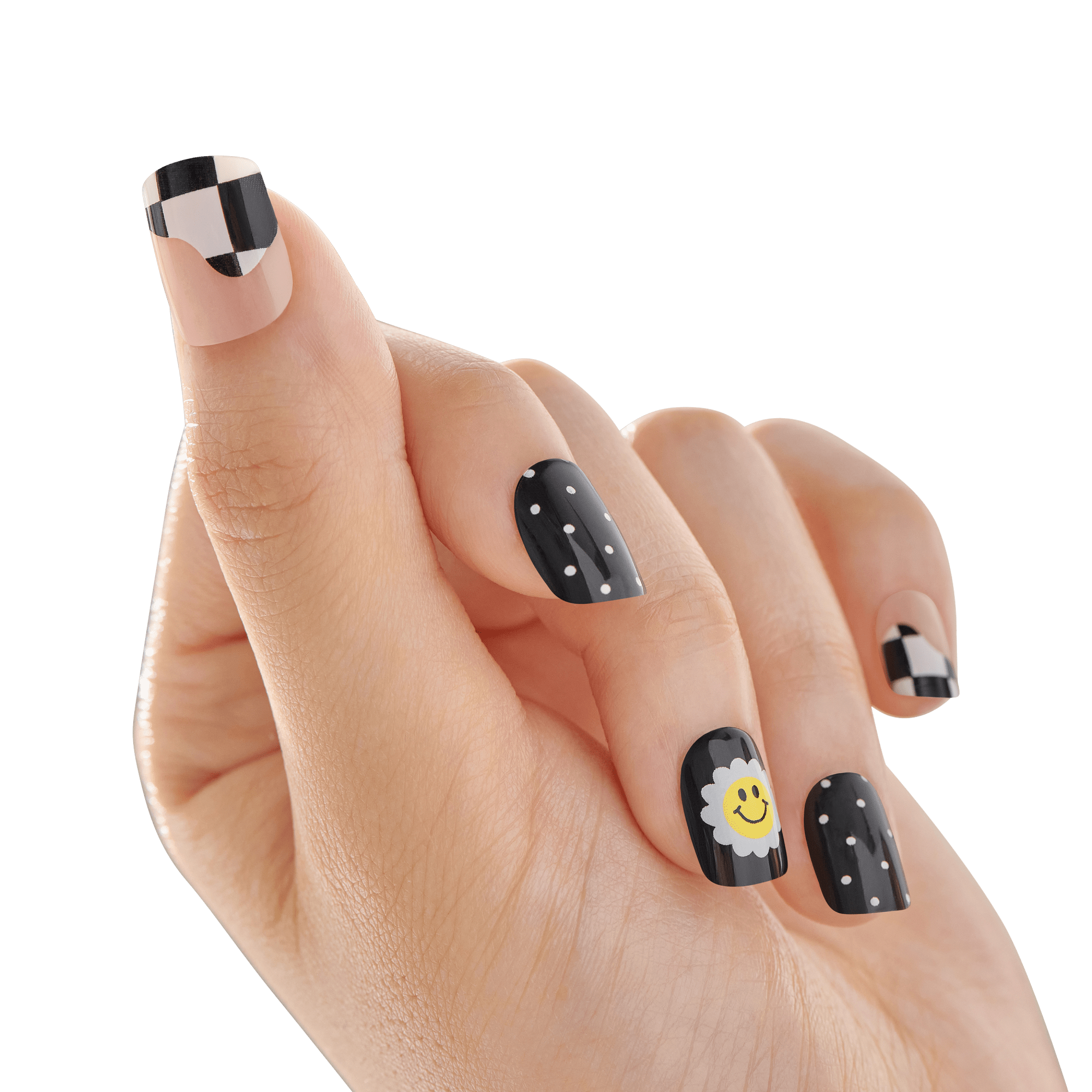 Impress Design No Glue Fake Press On Nails - Pandora | Design, Black, Short, Squoval, Manicure