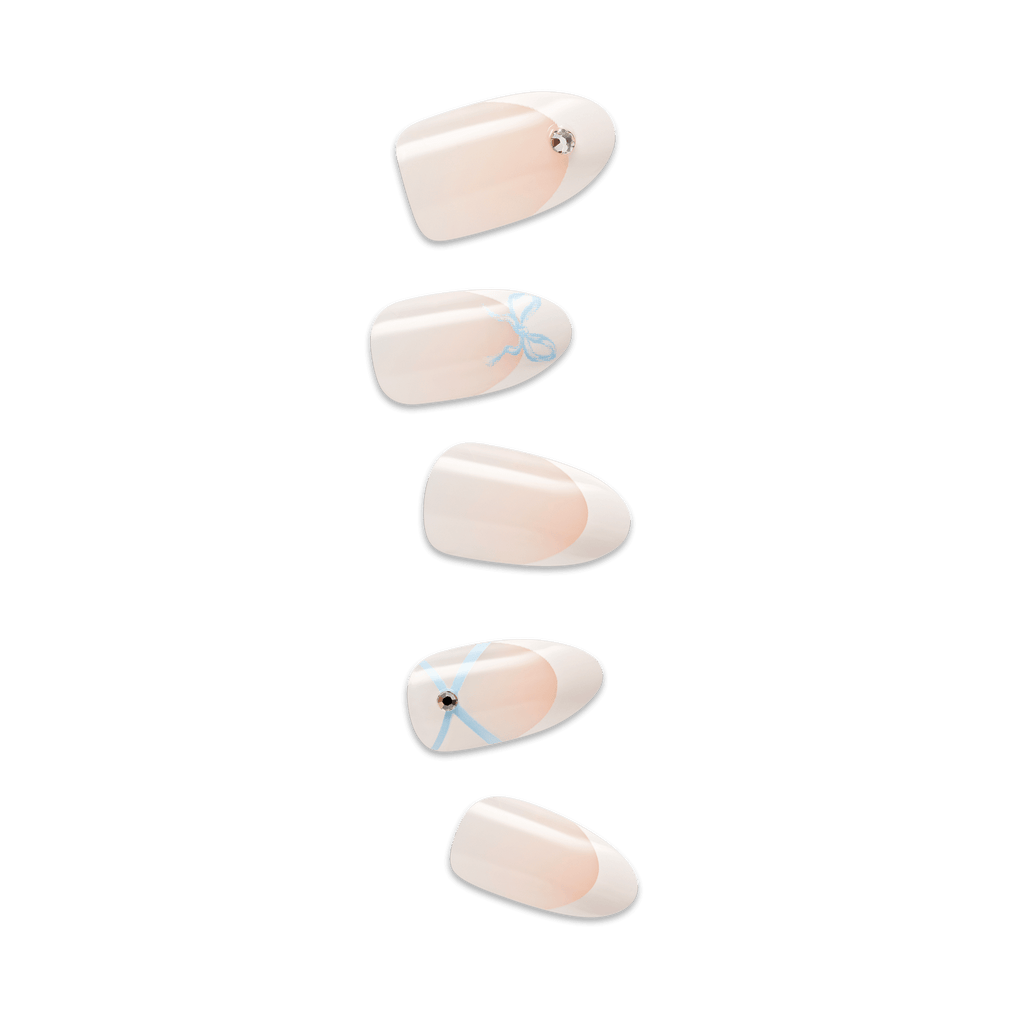 Impress Design No Glue Fake Press On Nails - Hearty | Design, White, Medium, Almond, Manicure