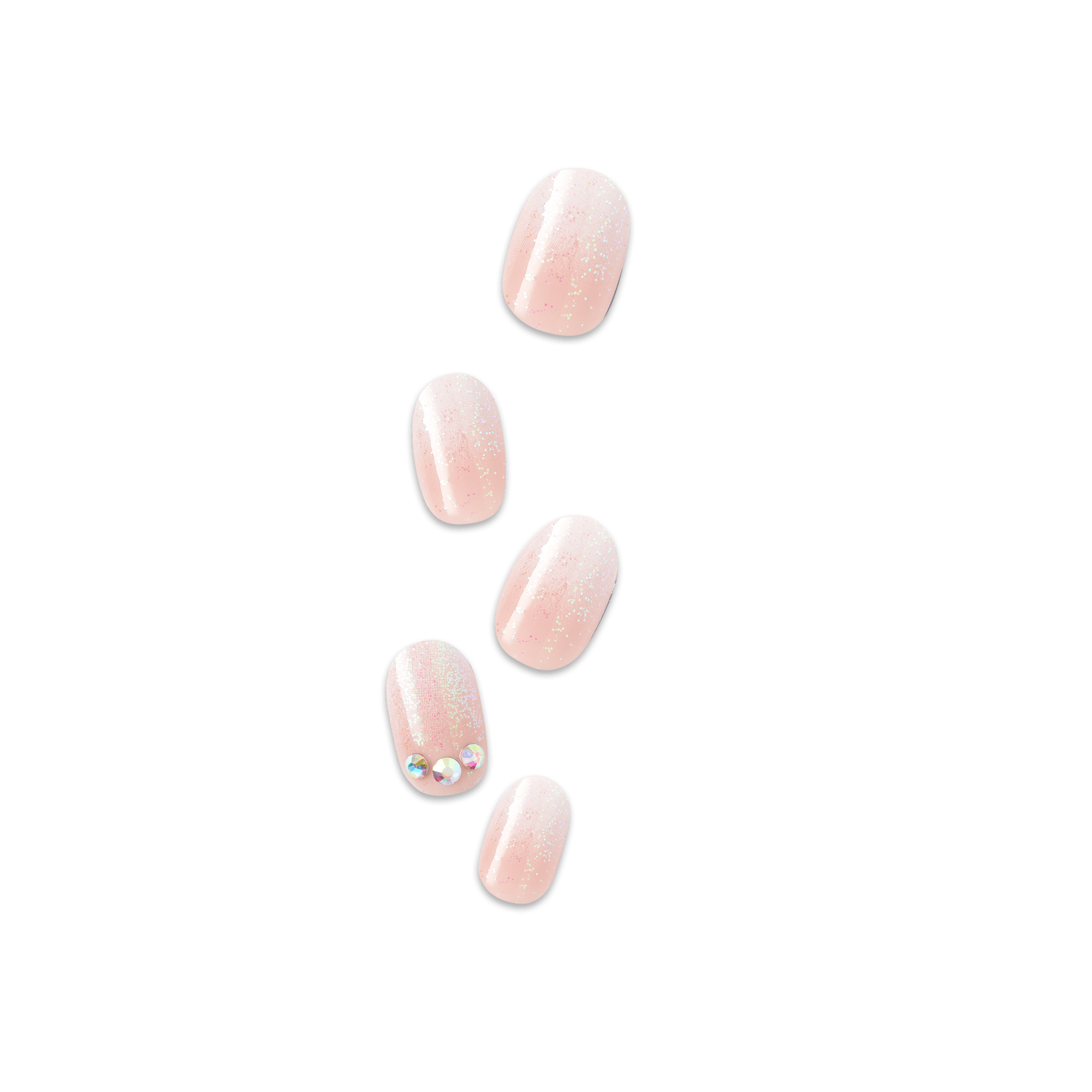 Impress Design No Glue Fake Press On Nails - Even Better | 3D & Jewel Design,  Pink, Short, Oval, Manicure
