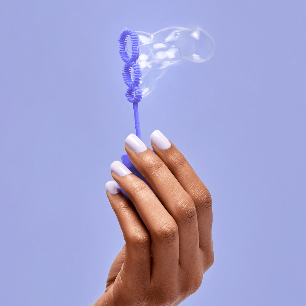 Impress Color No Glue Fake Press On Nails - Picture Purplect | Solid, Purple, Short, Squoval, Manicure