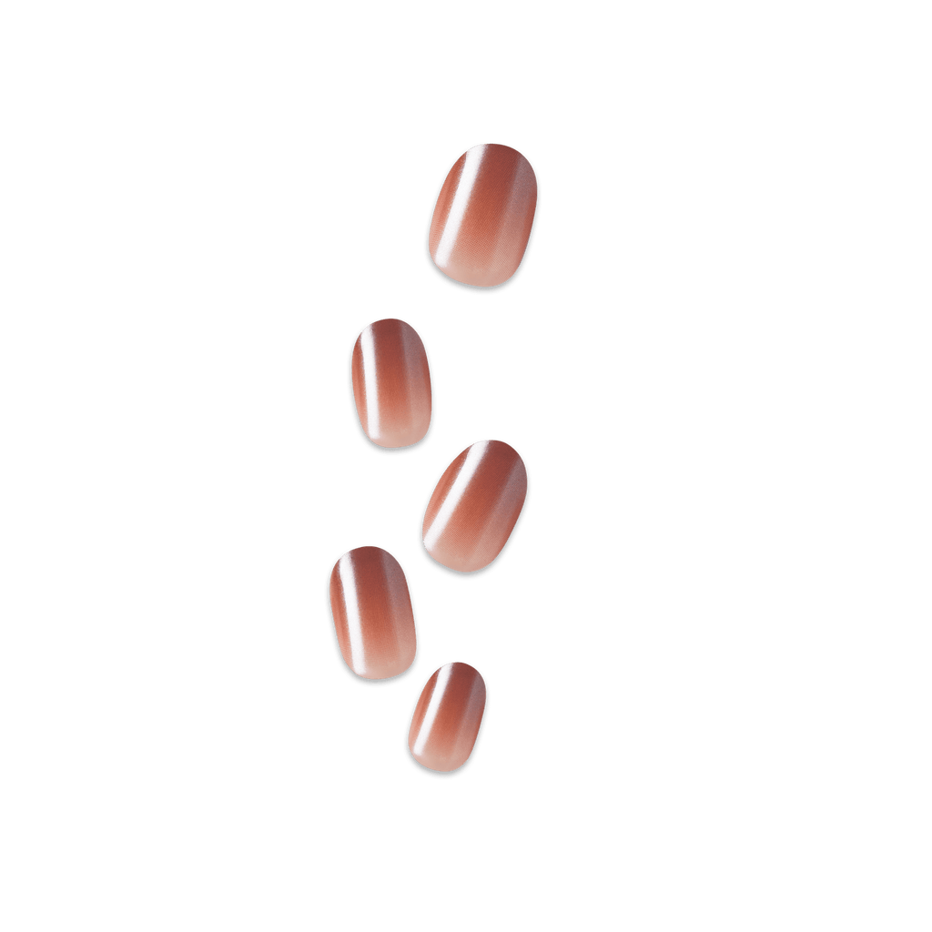 colorFX by Impress No Glue Fake Press On Nails - Blissful Radiance | Solid, Brown, Short, Oval, Manicure