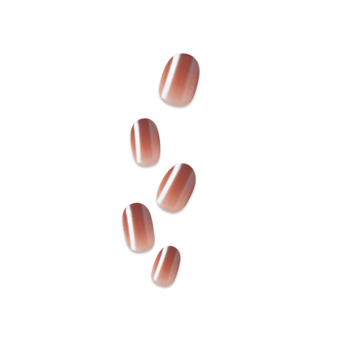 colorFX by Impress No Glue Fake Press On Nails - Blissful Radiance | Solid, Brown, Short, Oval, Manicure