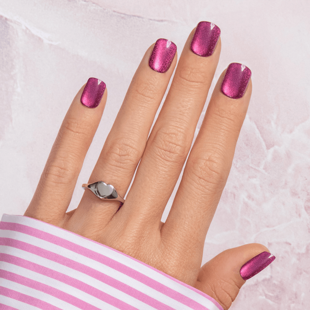 colorFX by Impress No Glue Fake Press On Nails - Levels | Solid, Pink, Short, Squoval, Manicure
