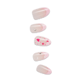 Impress Design No Glue Fake Press On Nails - Still The One | 3D & Jewel French Design, Pink, Medium, Almond, Manicure