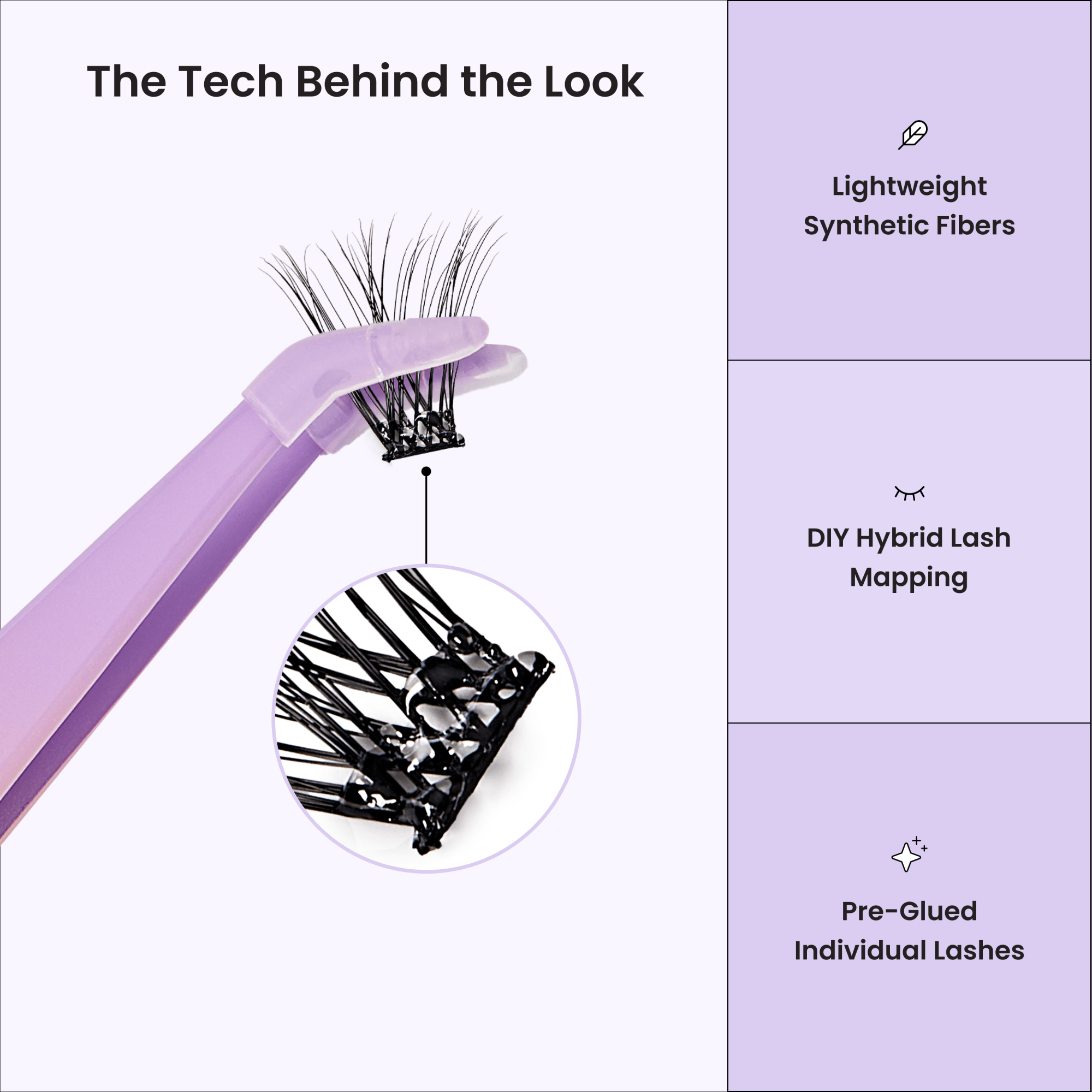 Impress Falsies Pre-Glued Individual False Eyelashes Multipack- Classic Volume | 60 Lash Clusters, 8mm–16mm