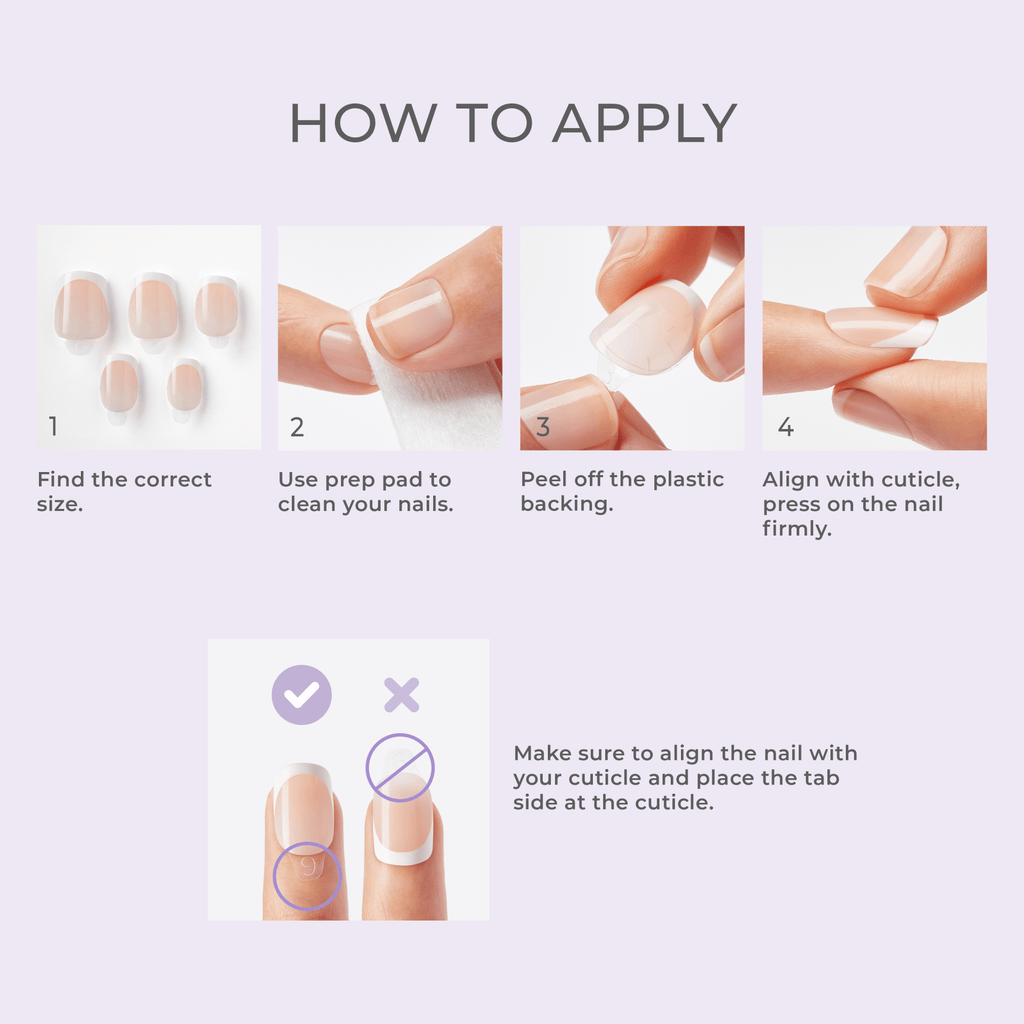 Impress Design No Glue Fake Press On Nails - Elegance | French Design, Multicolor, Medium, Oval, Manicure