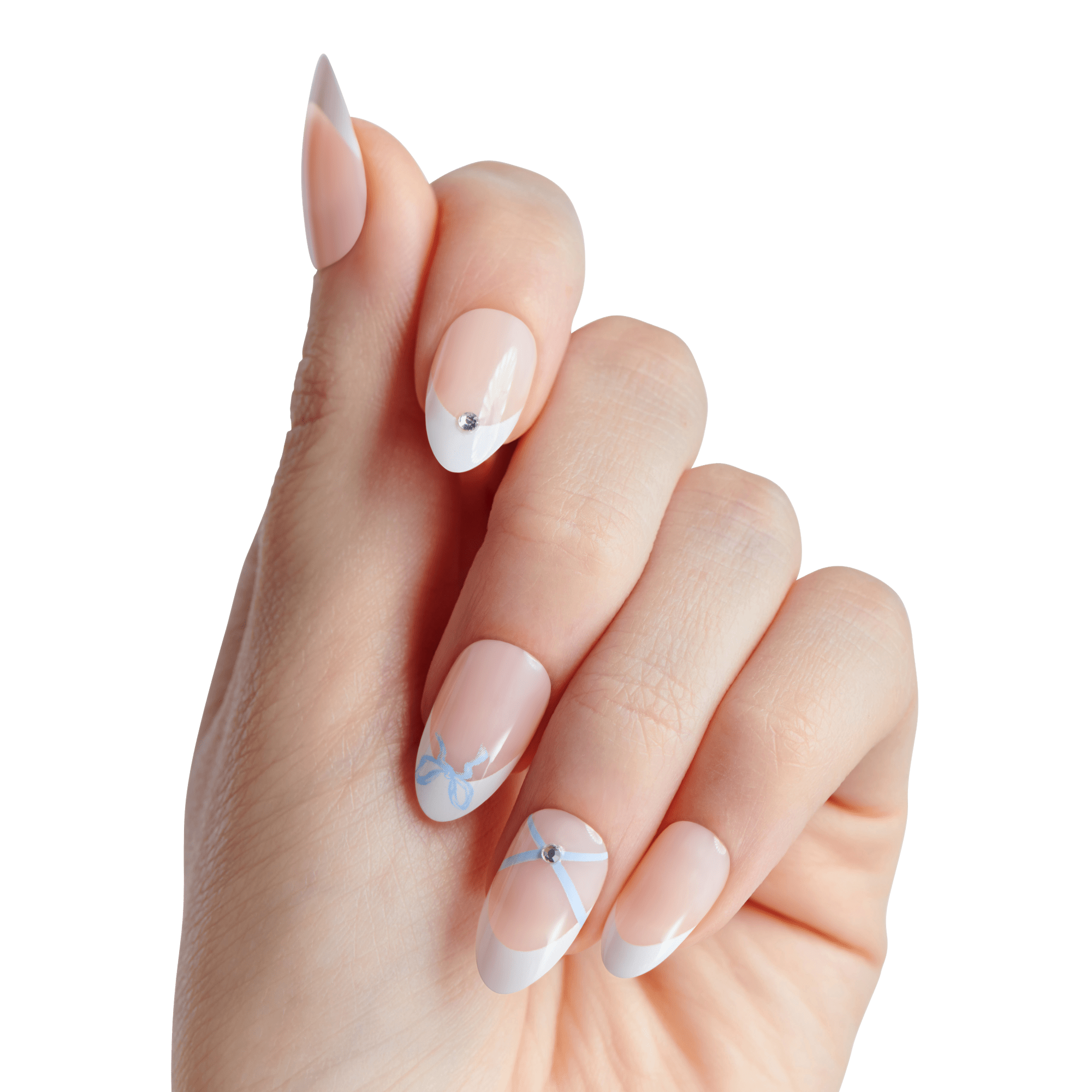 Impress Design No Glue Fake Press On Nails - Hearty | Design, White, Medium, Almond, Manicure