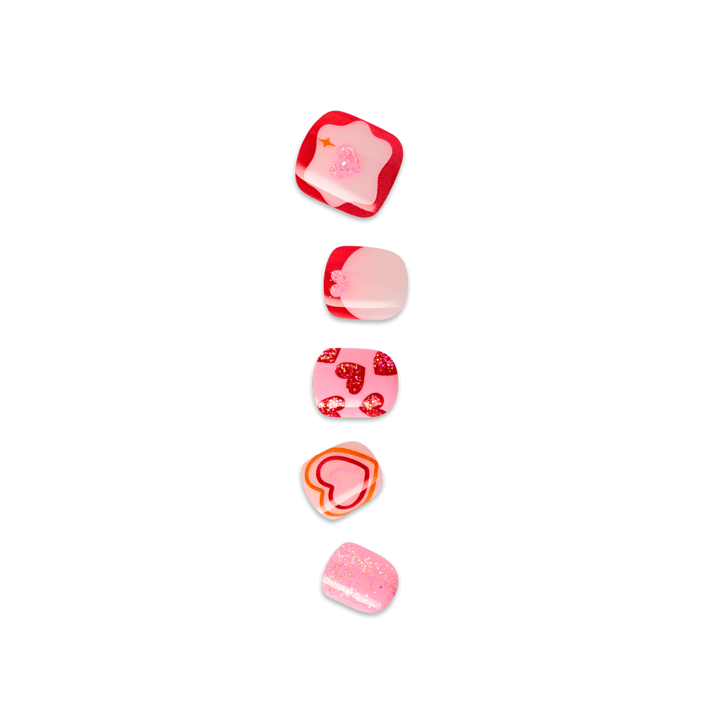 Impress Kids No Glue Fake Press On Nails - Magical Friend | Design, Red & Pink, Kids, Squoval, Manicure