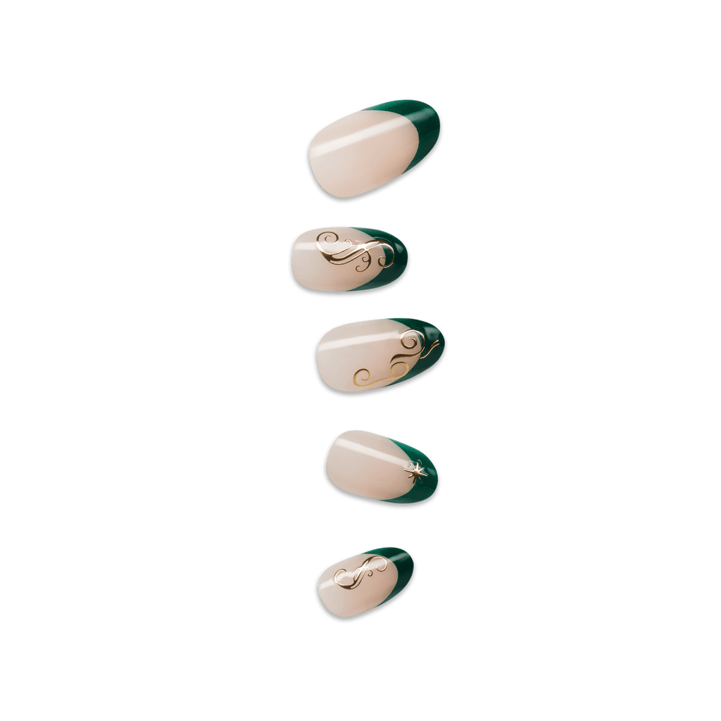 WICKED X Impress | Always Been Green | French Design, Green, Medium, Oval, Manicure