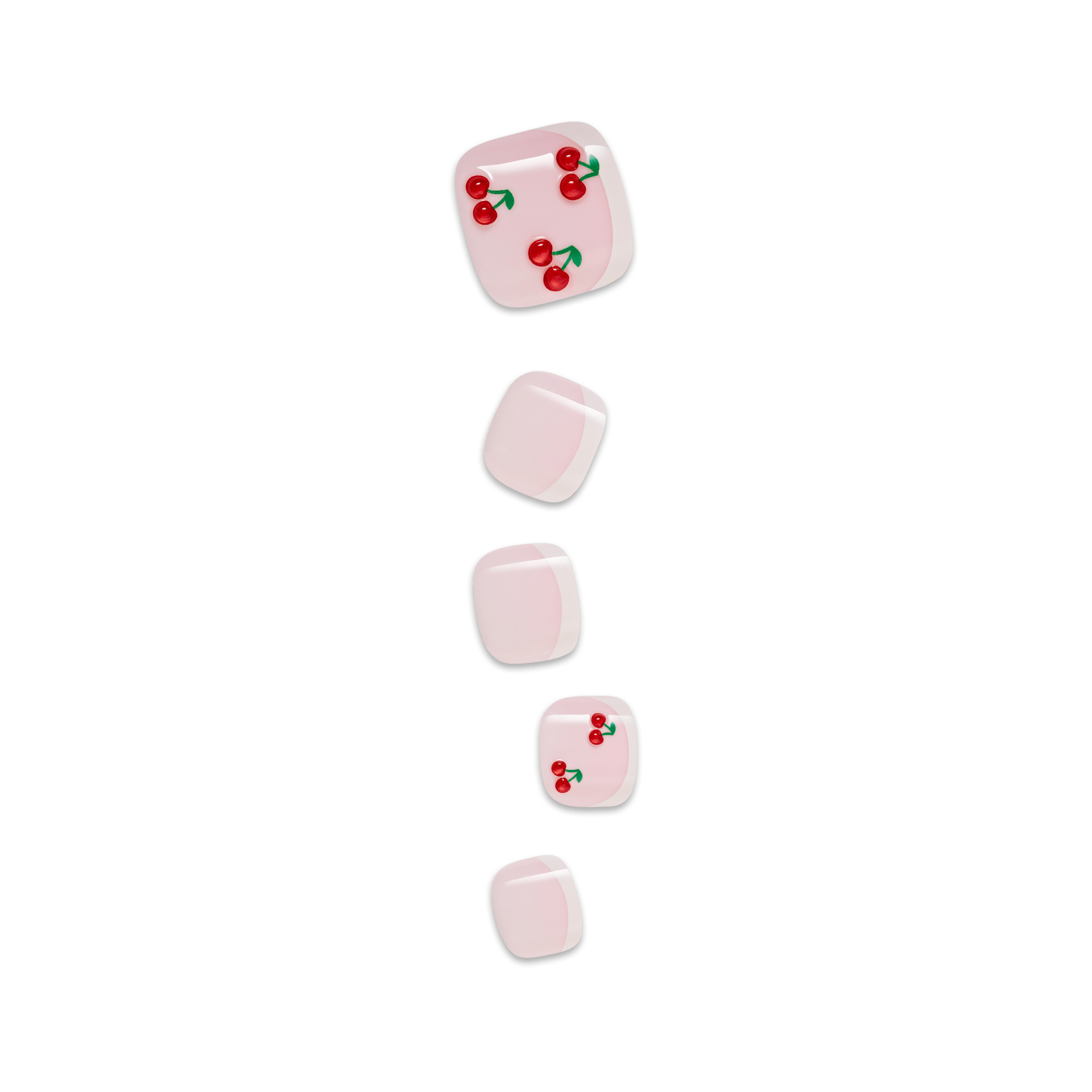 Impress Design No Glue Fake Press On Toenails - Sweet Life | French Design, Red, Short, Squoval, Pedicure