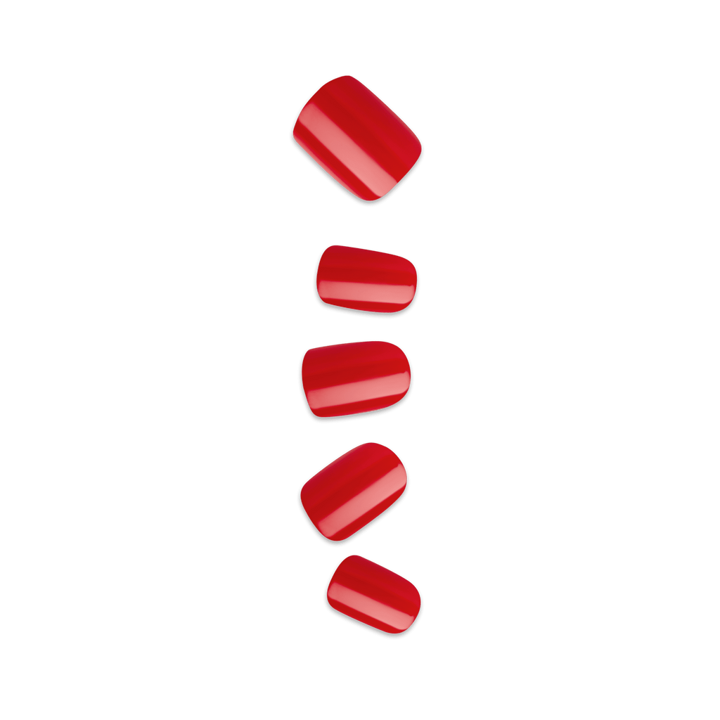 Impress Color No Glue Fake Press On Nails - Golden Harvest | Solid, Red, Short, Squoval, Manicure