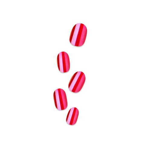 colorFX by Impress No Glue Fake Press On Nails - Floating | Solid, Pink, Short, Oval, Manicure
