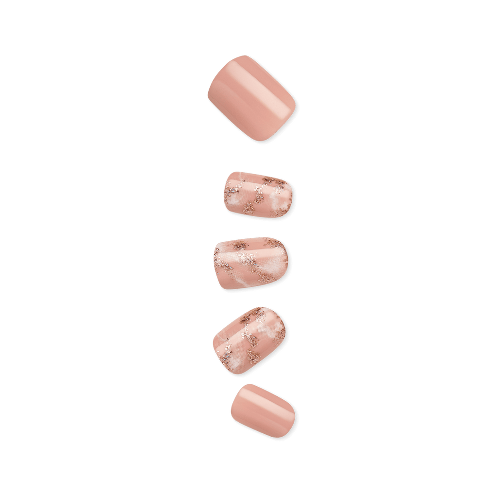 Impress Design No Glue Fake Press On Nails - Kingdom | Design, Pink, Short, Squoval, Manicure