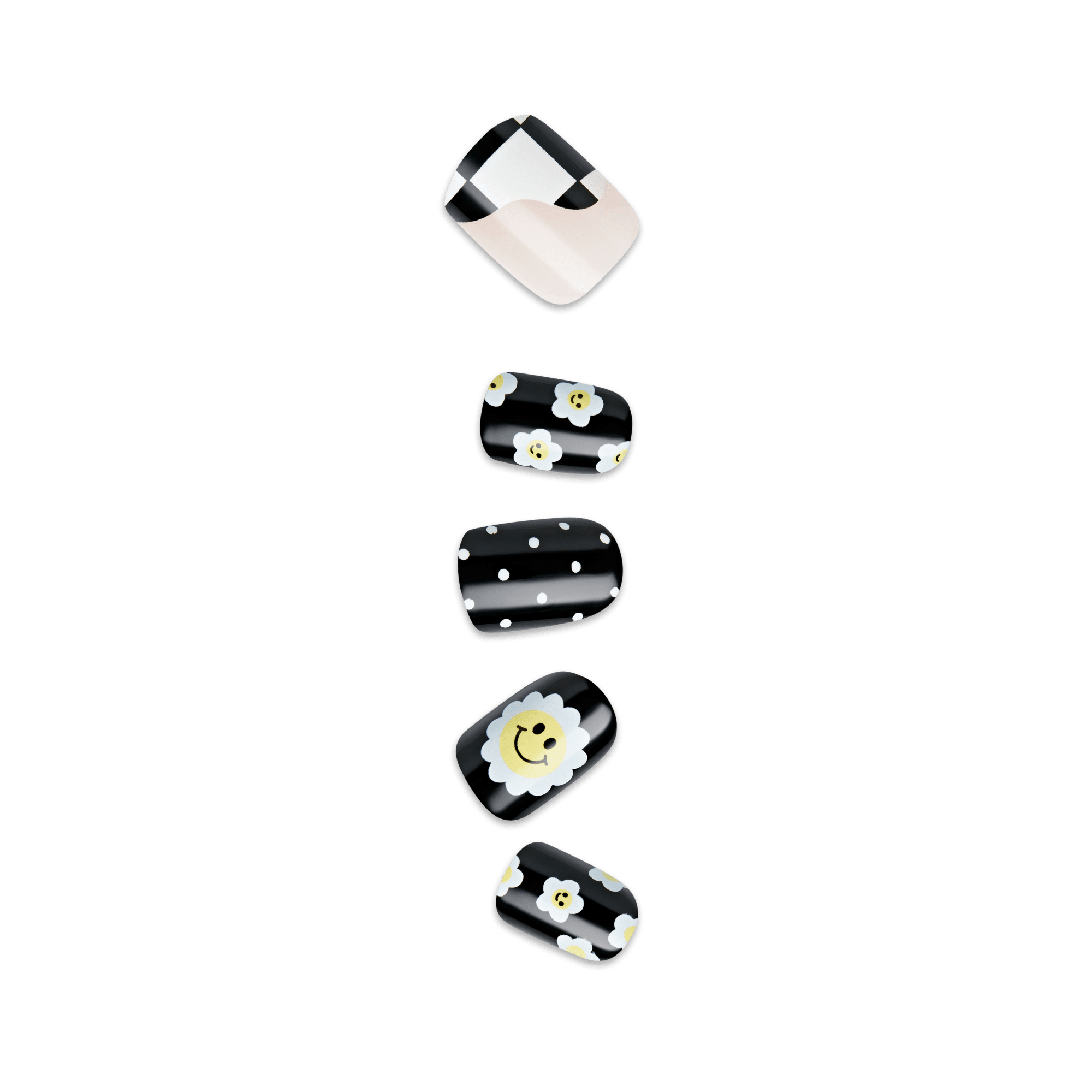 Impress Design No Glue Fake Press On Nails - Pandora | Design, Black, Short, Squoval, Manicure