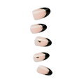Impress Design No Glue Fake Press On Nails - Positive | French Design, Black, Medium, Almond, Manicure