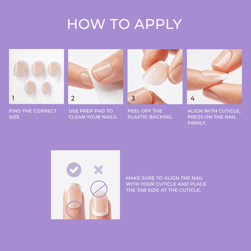 Impress French No Glue Fake Press On Nails - Ditto | French Design, Pink, Short, Oval, Manicure
