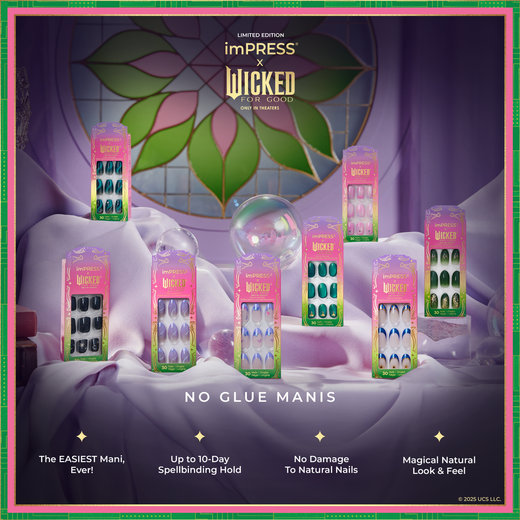 Impress X WICKED: FOR GOOD | Defy Expectations | Design, Green, Medium, Oval, Manicure