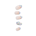 Impress Design No Glue Fake Press On Nails - Happy Mood | French Design, Multicolor, Medium, Oval, Manicure