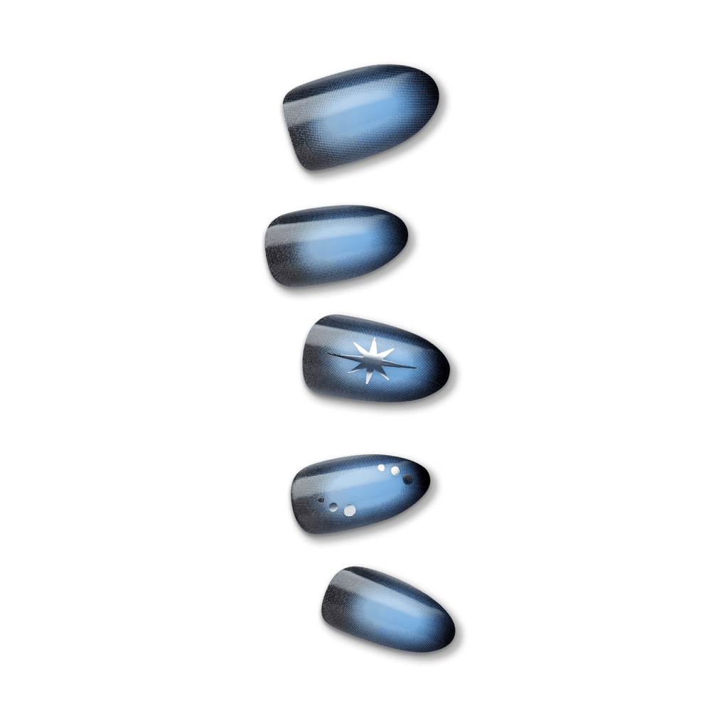 Impress Design No Glue Fake Press On Nails - Lovesome | Design, Blue, Medium, Almond, Manicure