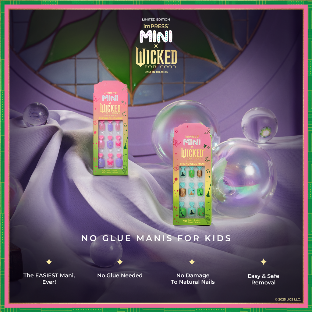 Impress MINI X WICKED: FOR GOOD | Perfect Duet | Design, Green, Kids, Squoval, Manicure