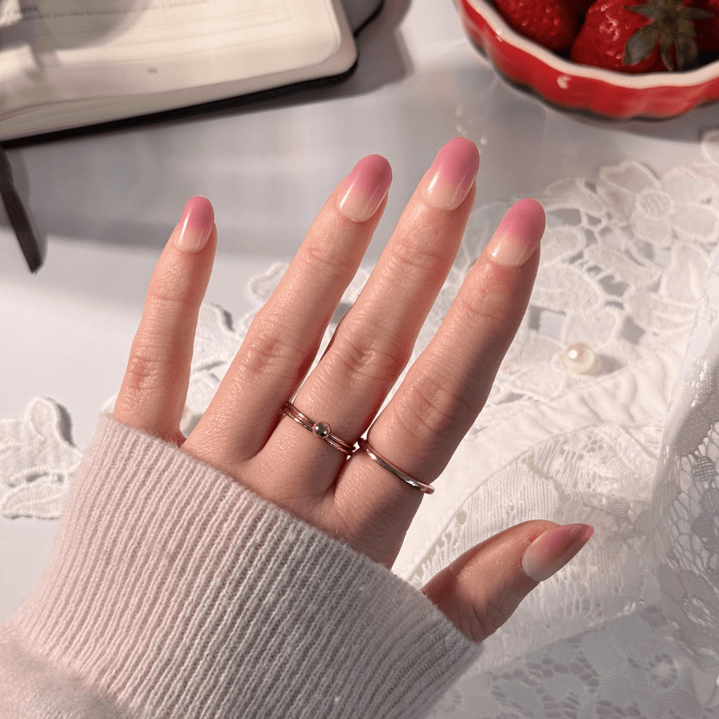 Impress Color No Glue Fake Press On Nails - Beat The Heat | Design, Pink, Short, Oval, Manicure