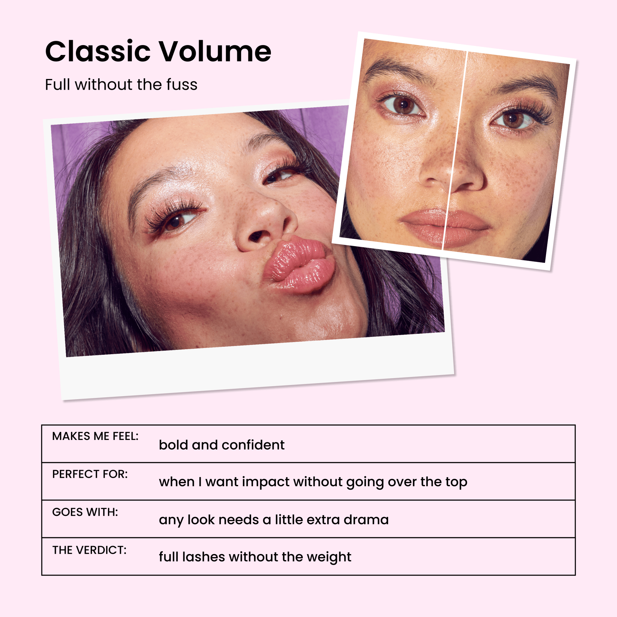 Impress Falsies Pre-Glued Strip False Eyelashes Starter Kit - Classic Volume | 2 Pairs, With Applicator, 10mm