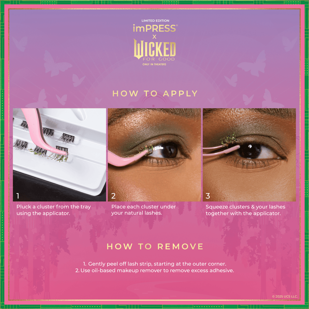 Impress X WICKED: FOR GOOD | Fly…Fly! | 12 Lash Clusters, 8mm-10mm