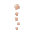 Impress Design No Glue Fake Press On Toenails - Blanc Chic | French Tips, Beige, Short, Squoval, Pedicure