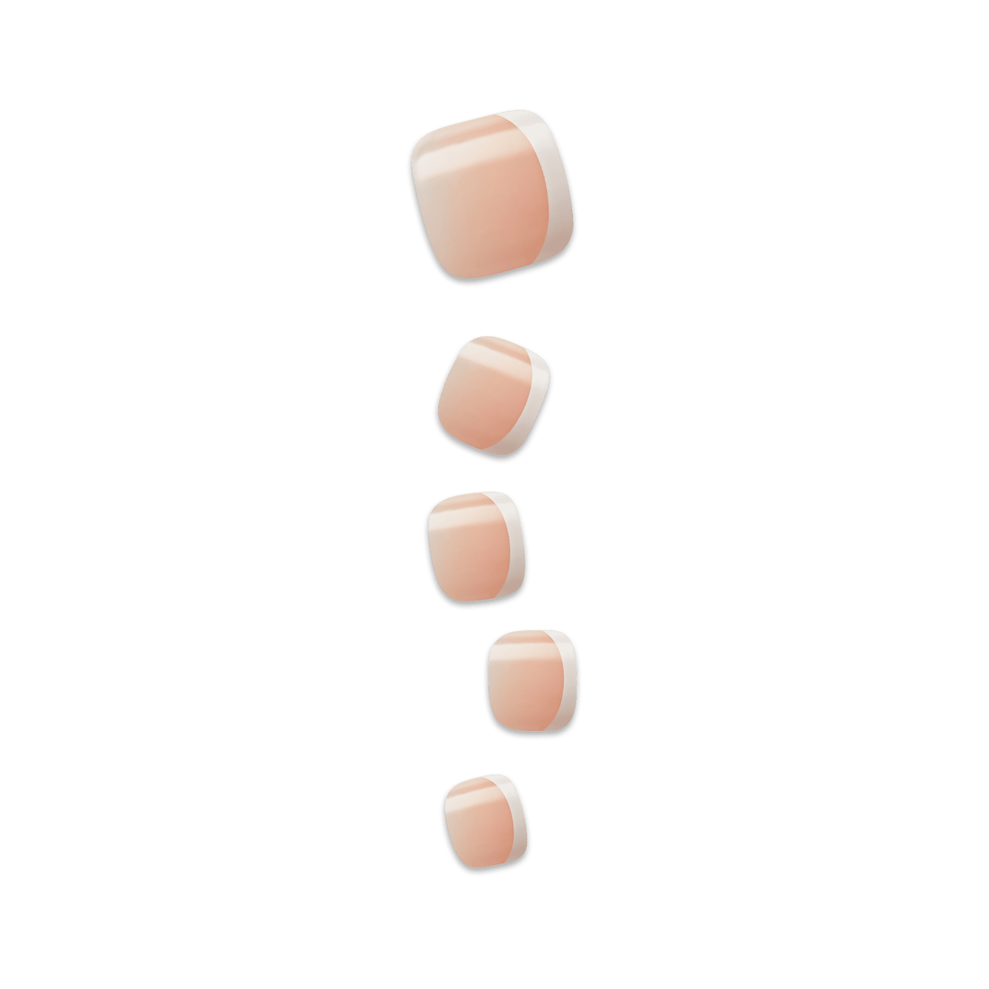Impress Design No Glue Fake Press On Toenails - Blanc Chic | French Tips, Beige, Short, Squoval, Pedicure