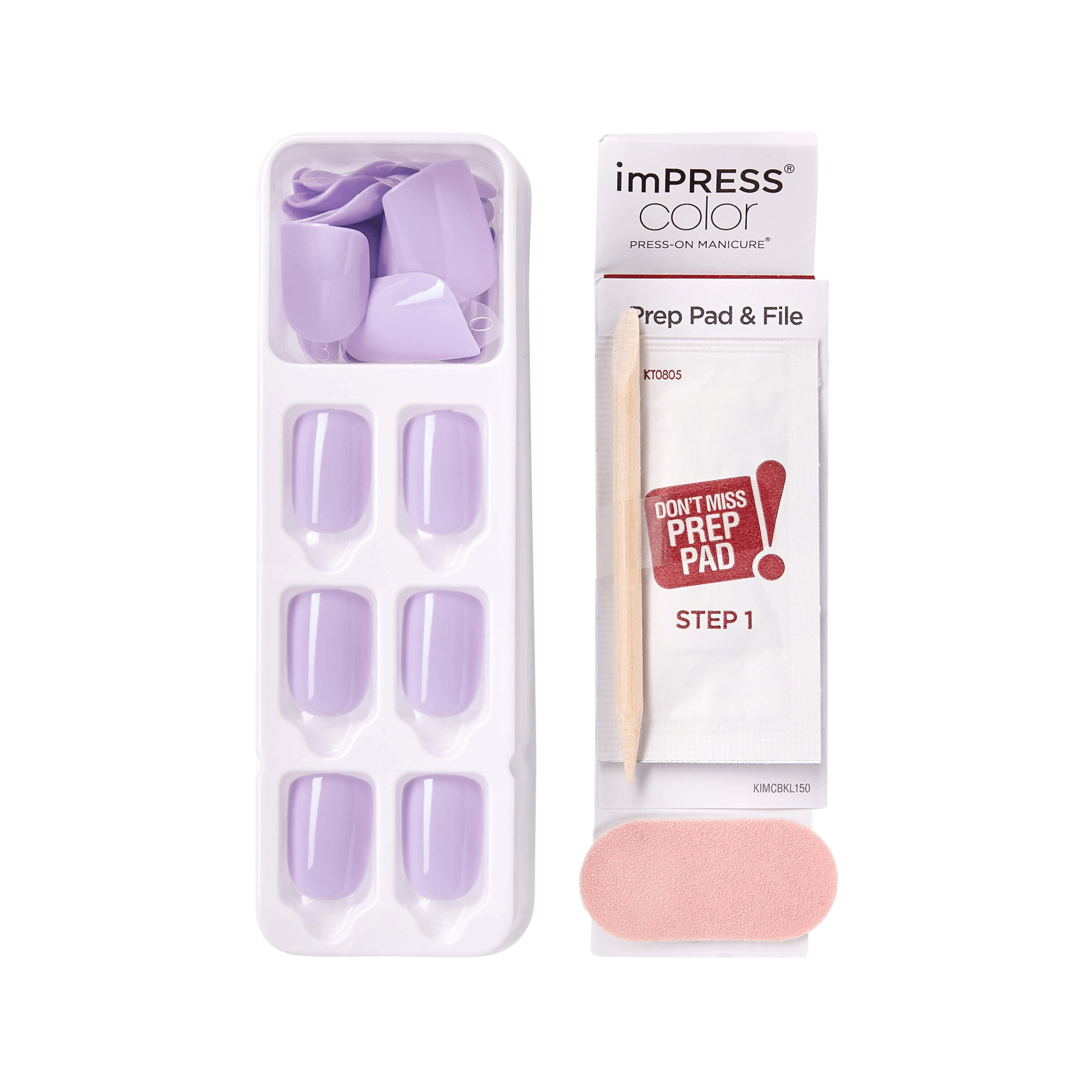 Impress Color No Glue Fake Press On Nails - Picture Purplect | Solid, Purple, Short, Squoval, Manicure