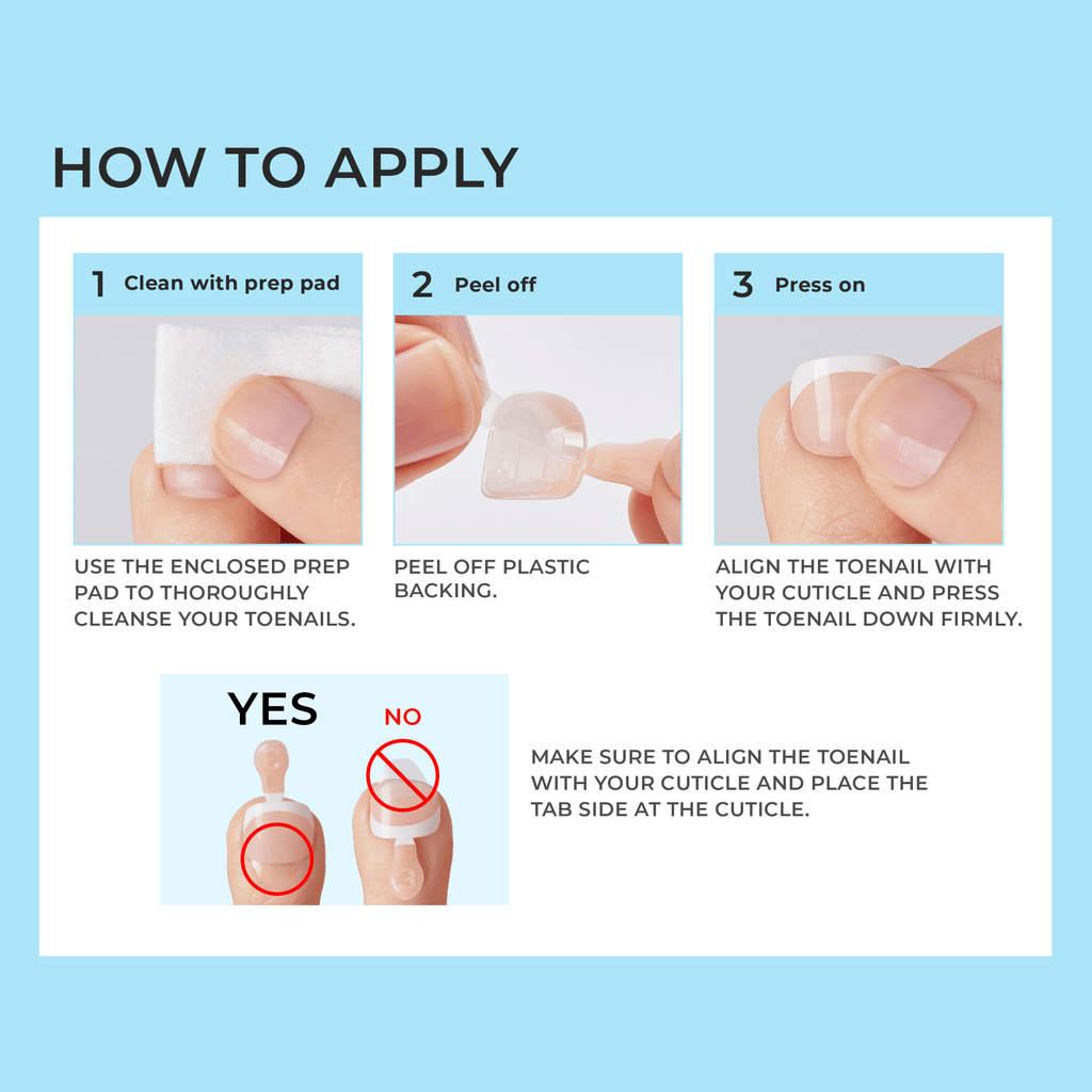 Impress Design No Glue Fake Press On Toenails - Cool It Down | Design, Black, Short, Squoval, Pedicure