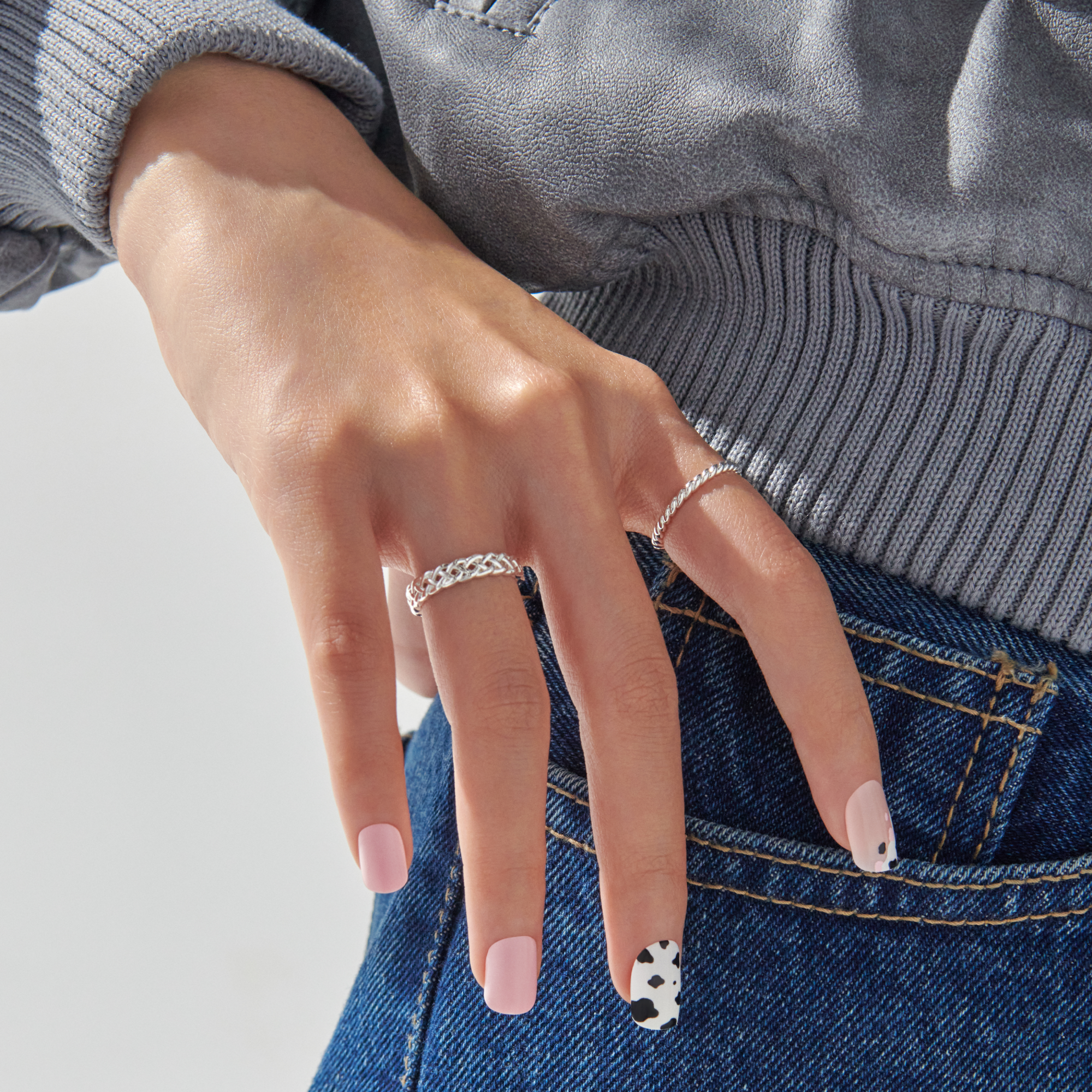 Impress Design No Glue Fake Press On Nails - One Chance | Design, Pink, Short, Squoval, Manicure
