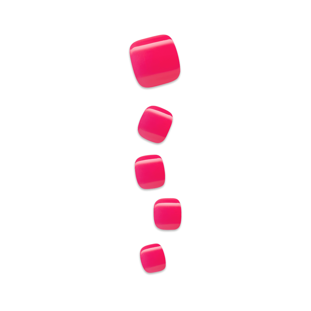Impress Color No Glue Fake Press On Toenails - Cherry On Top | Solid, Pink, Short, Squoval, Pedicure