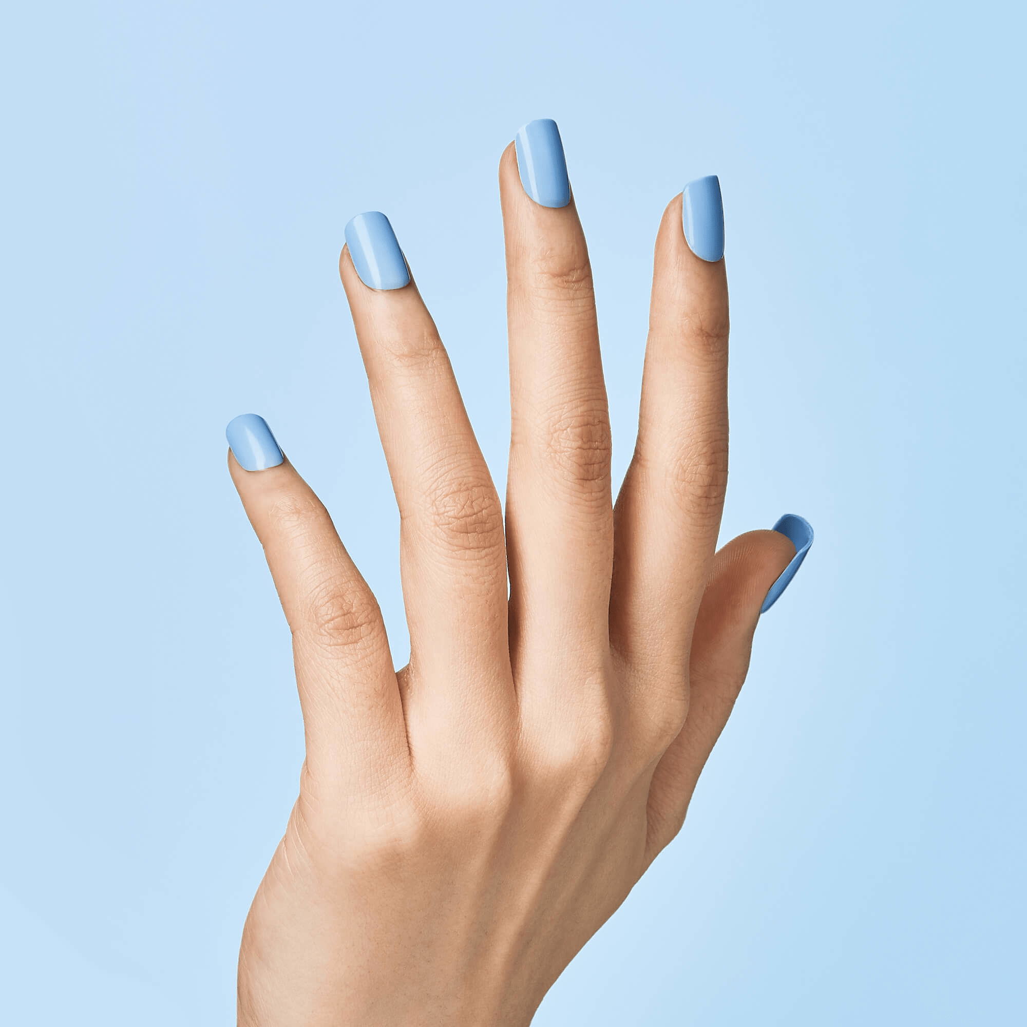 Impress Color No Glue Fake Press On Nails - Baby Why So Blue | Solid, Blue, Short, Squoval, Manicure